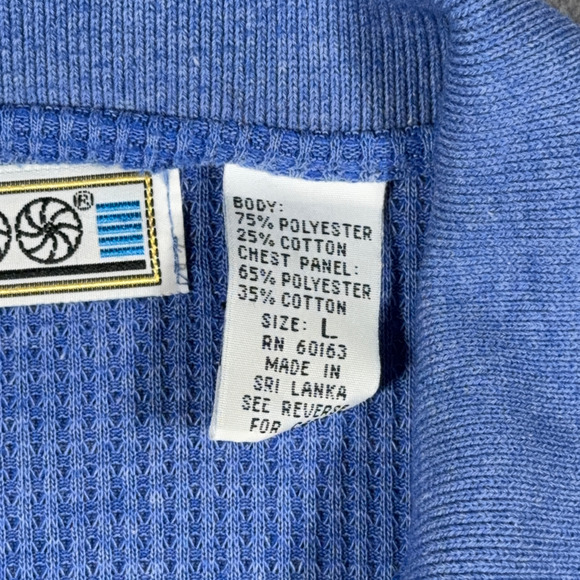 Vintage Hukapoo Polo Shirt Adult MEDIUM Blue Textured Waffle Knit Golf 90s - Picture 6 of 11